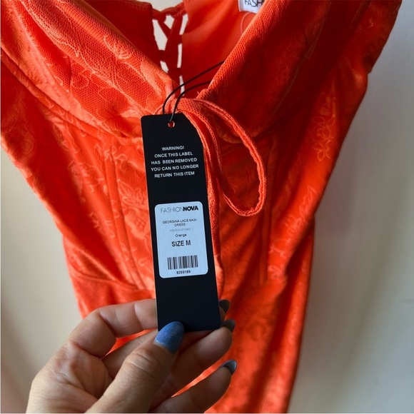 Orange Maxi Dress corset style - Picture 6 of 7